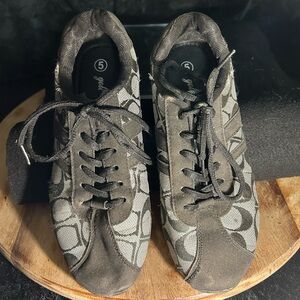 Coach Black and Gray Patterned Sneakers